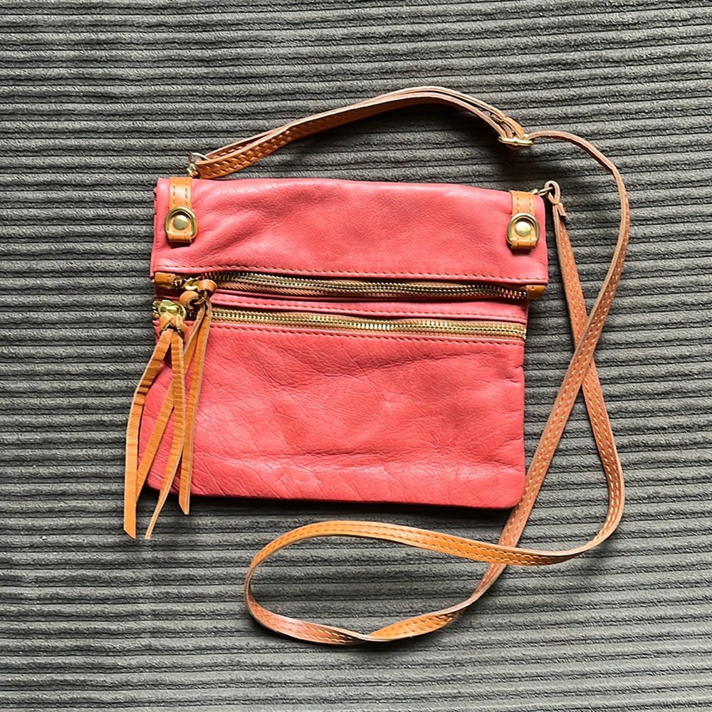 Pink leather purse from Florence, Italy